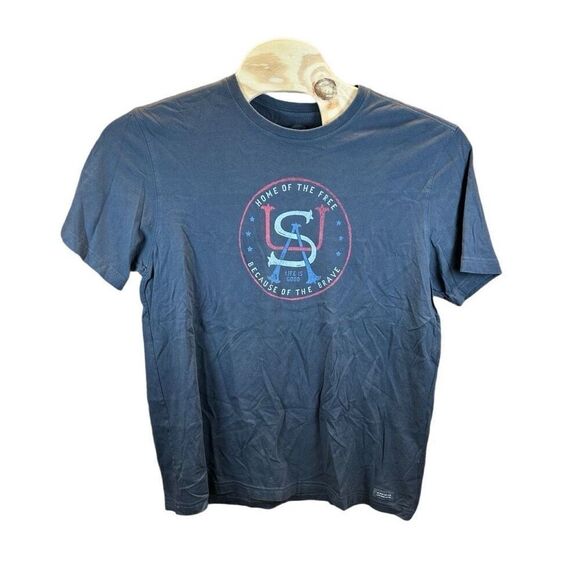 Life is Good Home of the Free Because of the Brave Crusher Extra Larg0e (XL) T-S - Picture 1 of 6